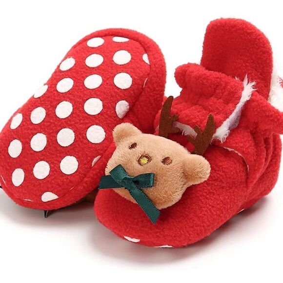 𝅺Baby Warm Slippers Red - Picture 5 of 6